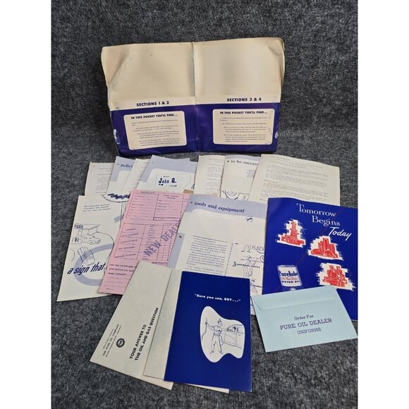 Pure Oil Company Advertising Car Dealer Guide Kit Packet Forms Booklets Document - Picture 1 of 13